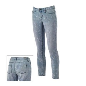 Floral wash cropped jeans